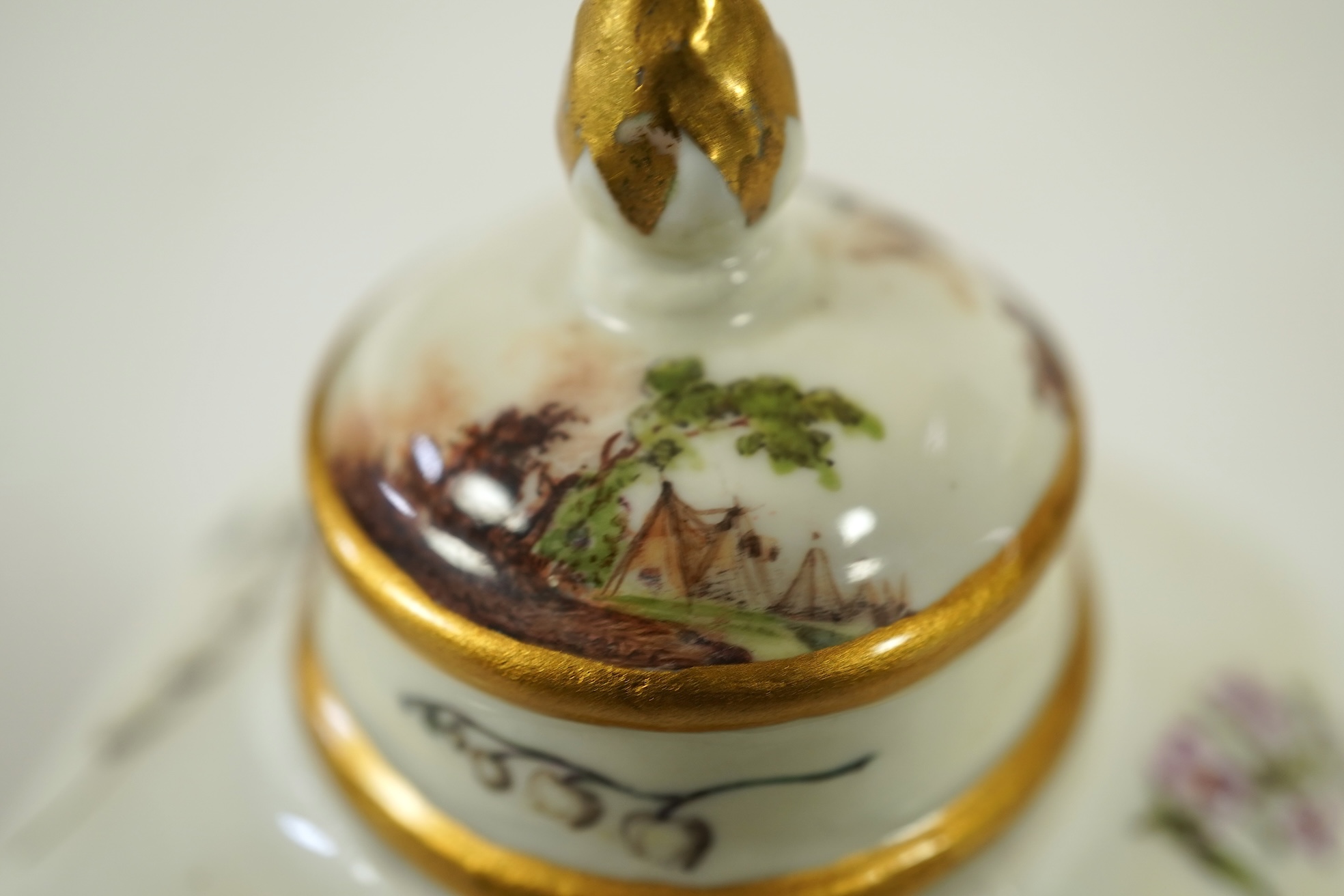 A Meissen tea caddy and domed cover, c.1740